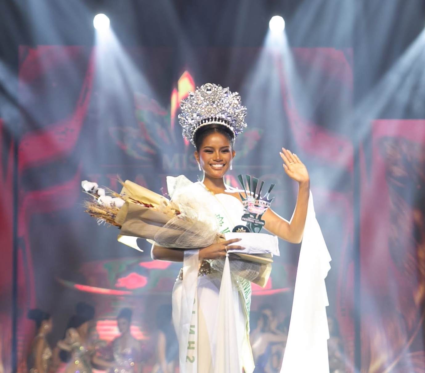 Micah Sheen Comilan, Miss Hadang Festival Queen 2026, in crown and sash
