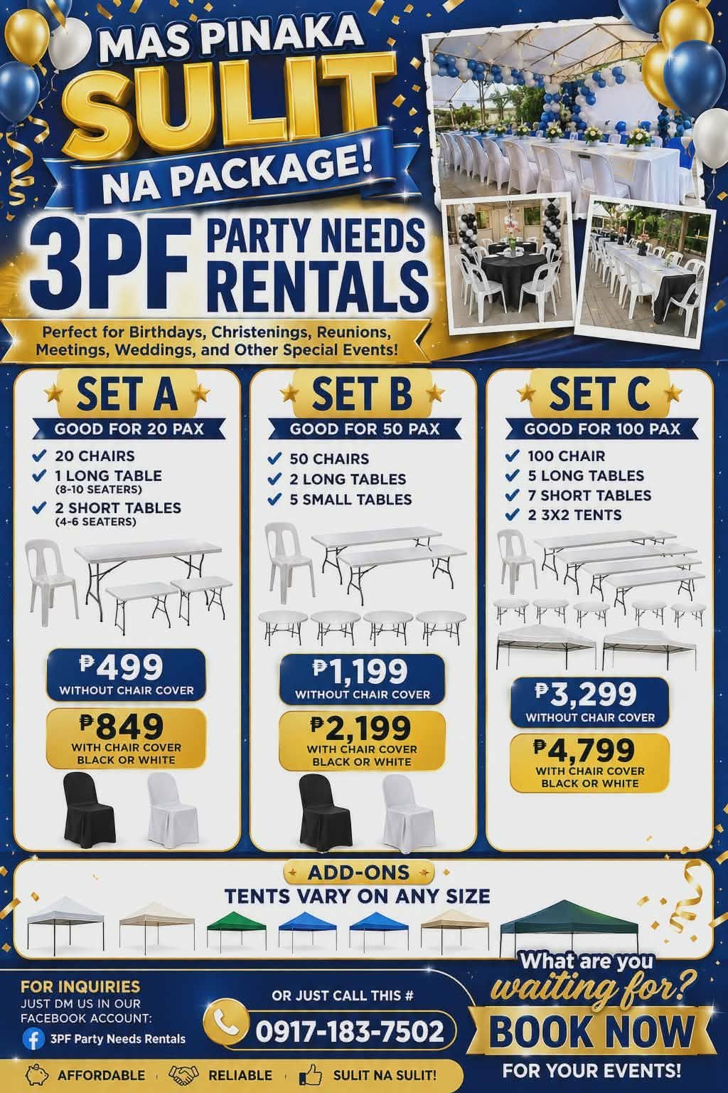3pf party needs rental