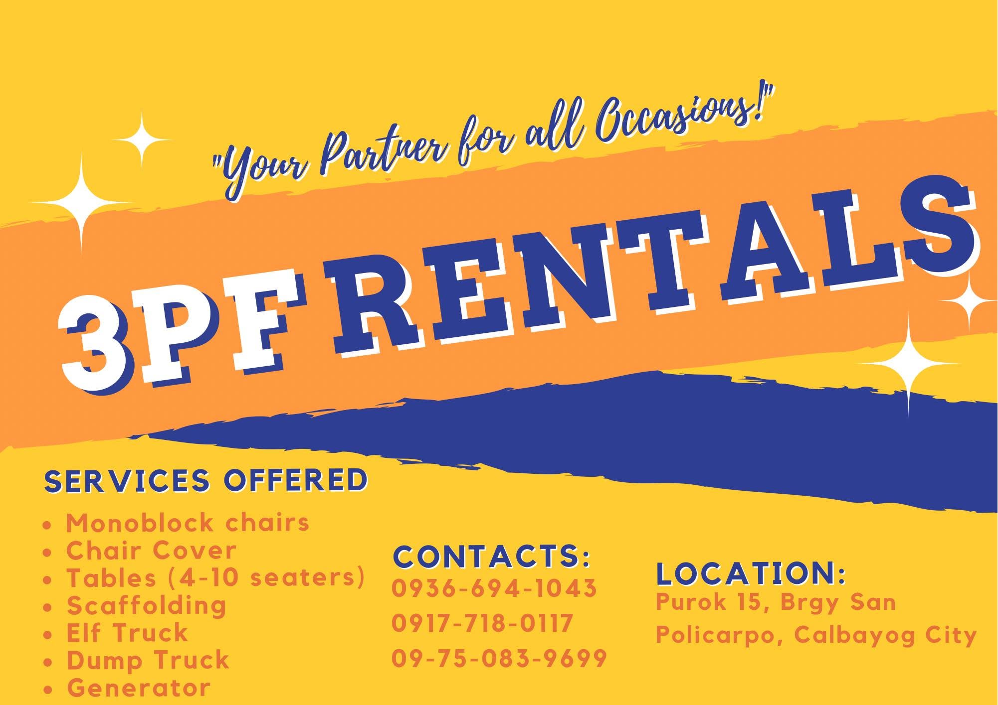 3pf party needs rental
