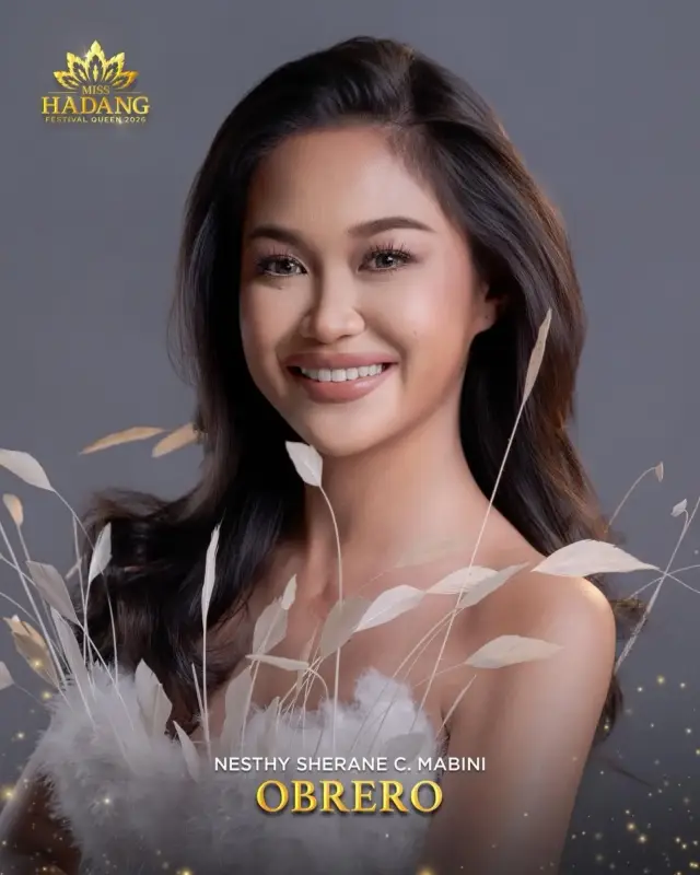 Nesthy Sherane C. Mabini, candidate, Miss Hadang Festival Queen 2026, representing Obrero
